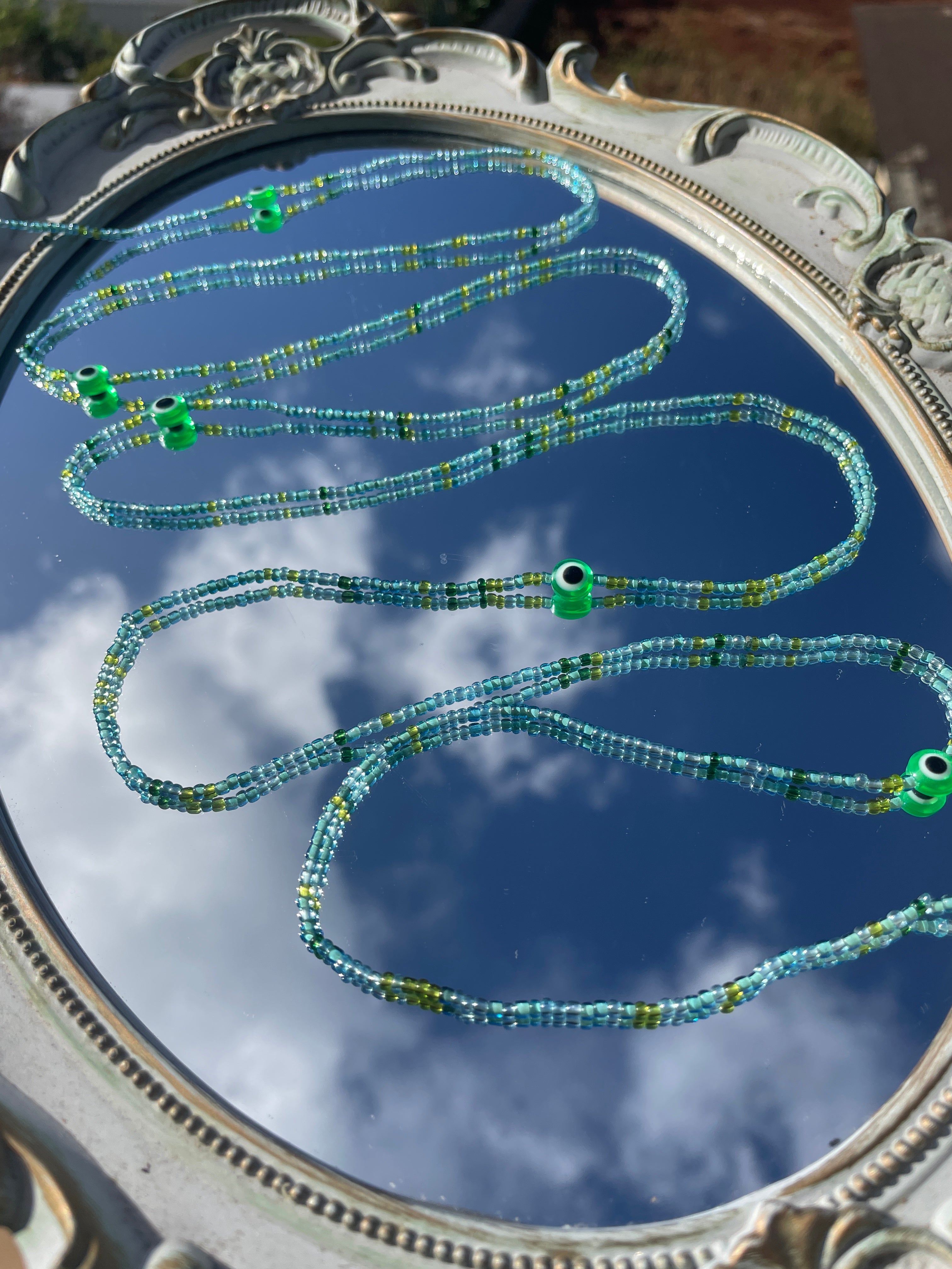 Evil Eye Waist Beads - Blue & Green