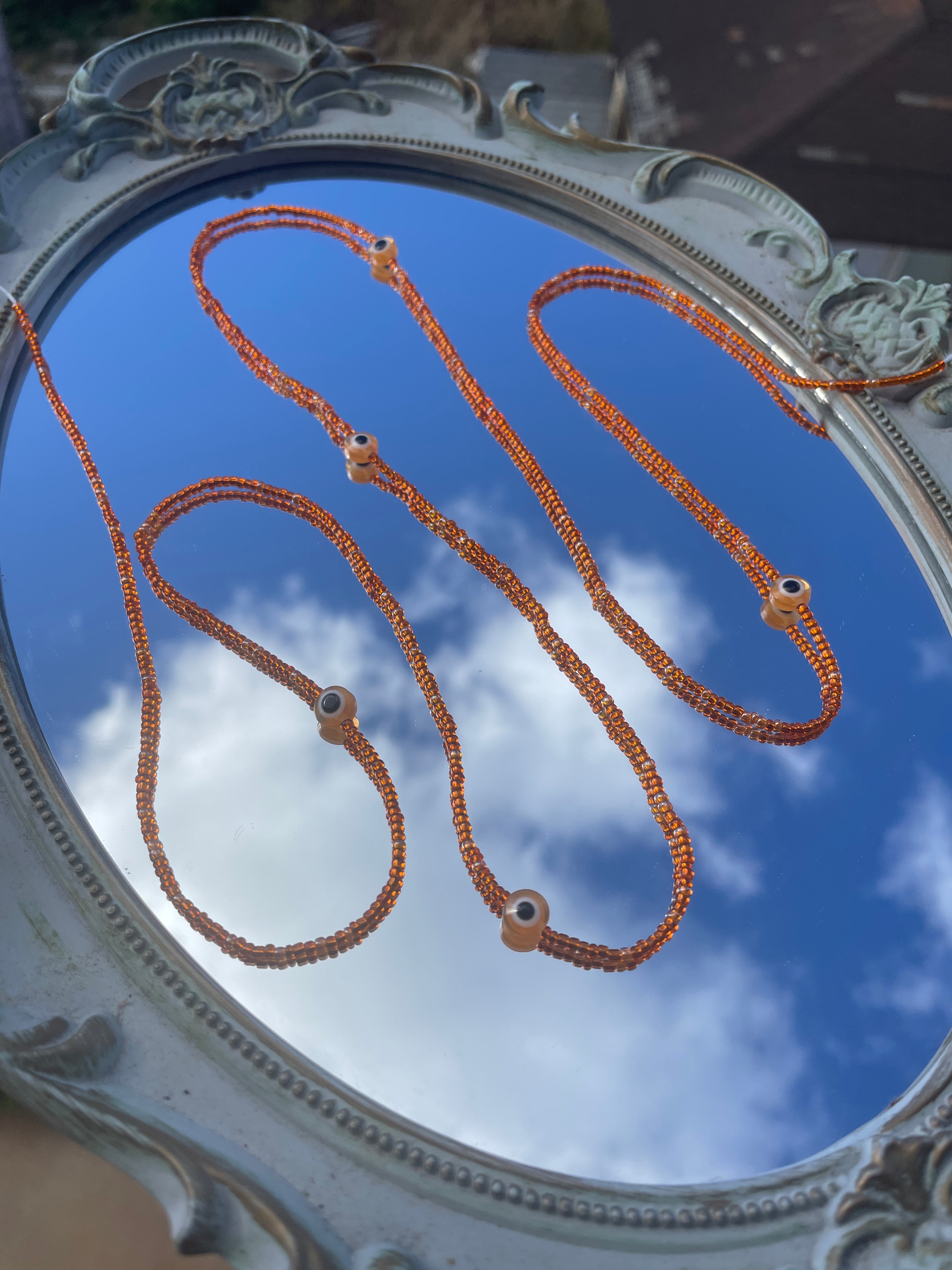 Evil Eye Waist Beads - Orange